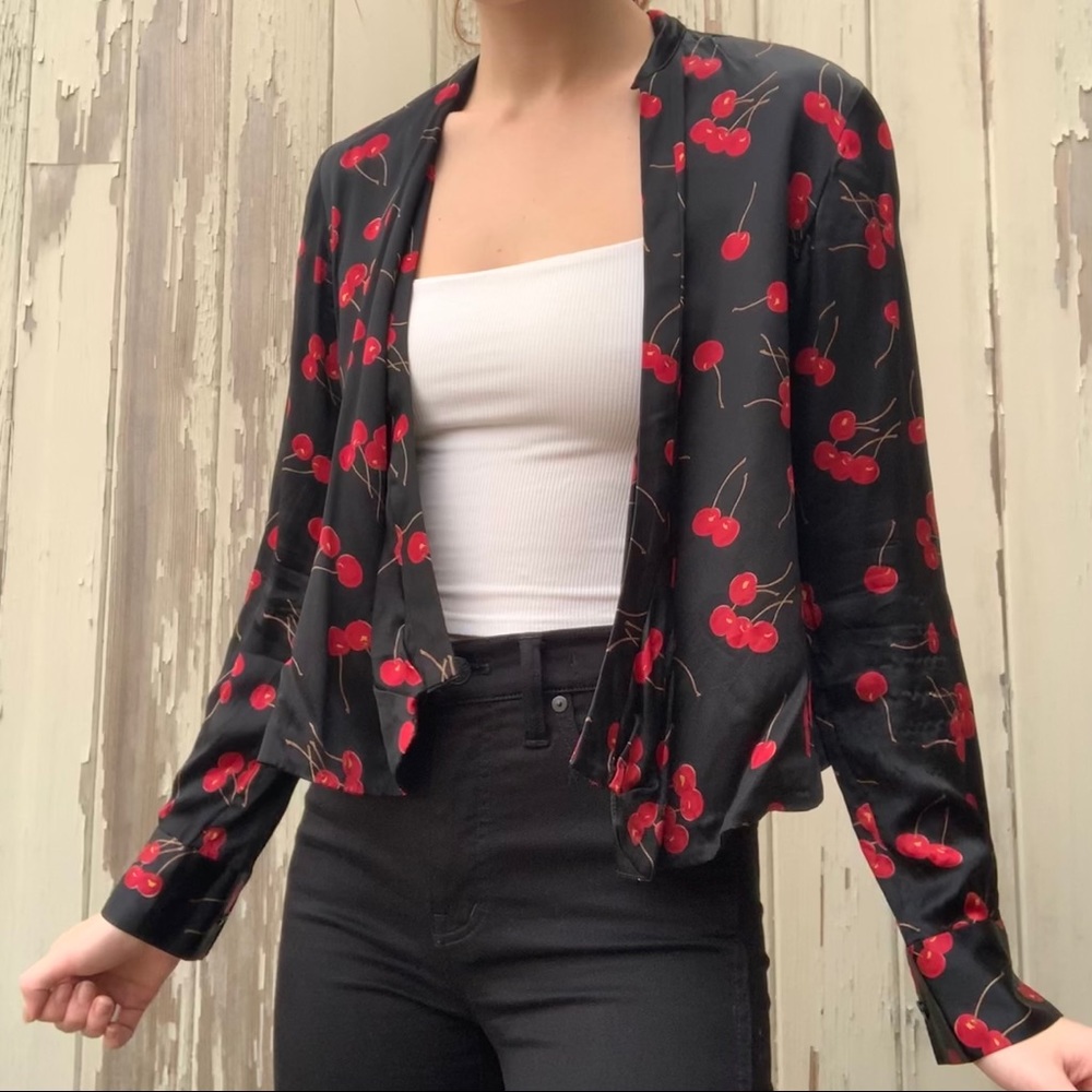 Silk Cherry Print DKNY shrug - Picture 2 of 5